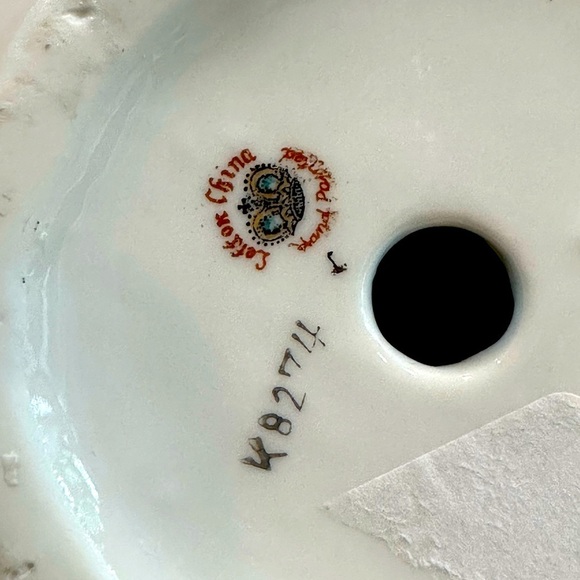 VTG‎ Victorian Lefton Porcelain Figurine Lady in Long Winter Coat Spaghetti Trim - Picture 9 of 10